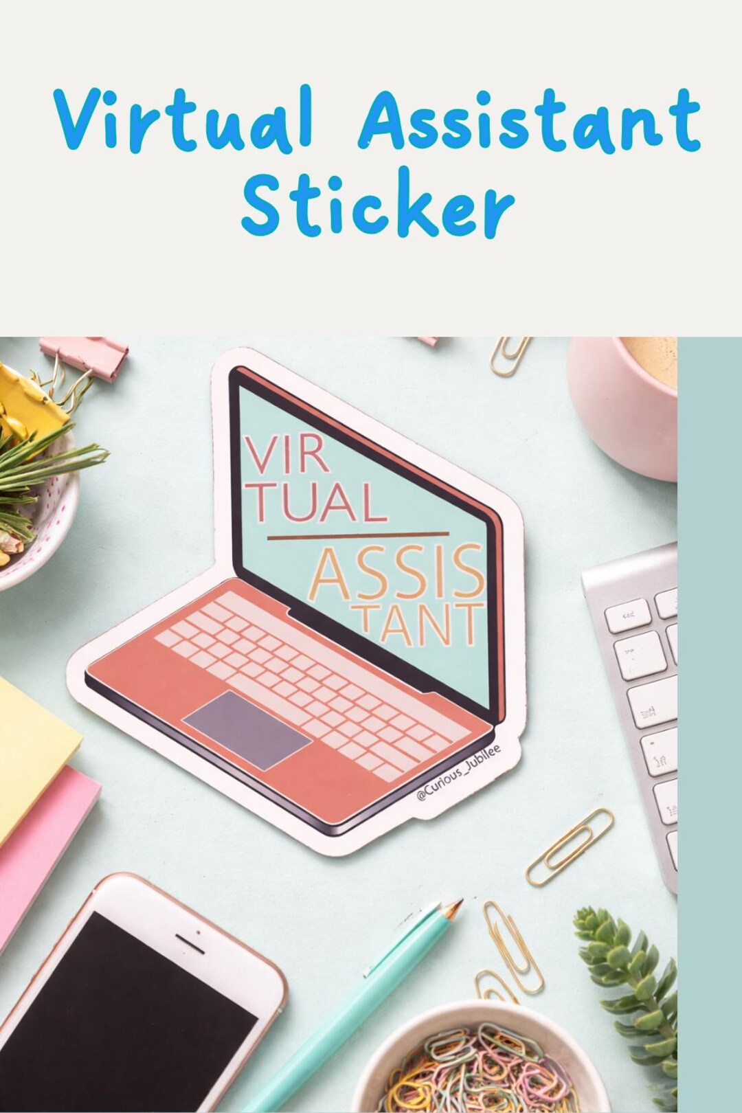 Virtual Assistant Sticker // Laptop // Me // Water Bottle // I Got You ...