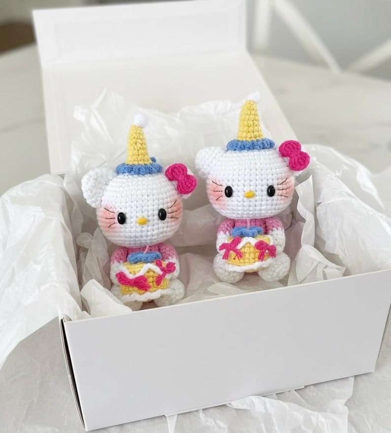 Crocheted Hello Kitty Plushie: Handmade Amigurumi Gift image 2