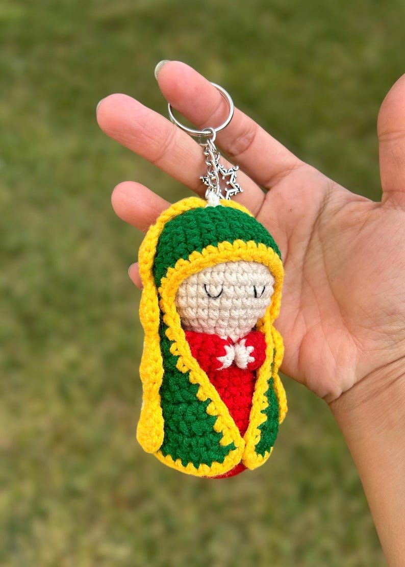 Crocheted Our Lady of Guadalupe Rosary Hanging Rosary our lady Keyc