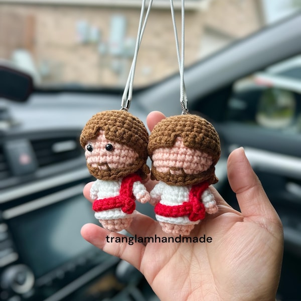 Crochet Mini Jesus Keychain/Hanging, Birthday Gift