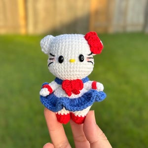 Crocheted Hello Kitty Plushie: Handmade Amigurumi Gift Sailor moon HK