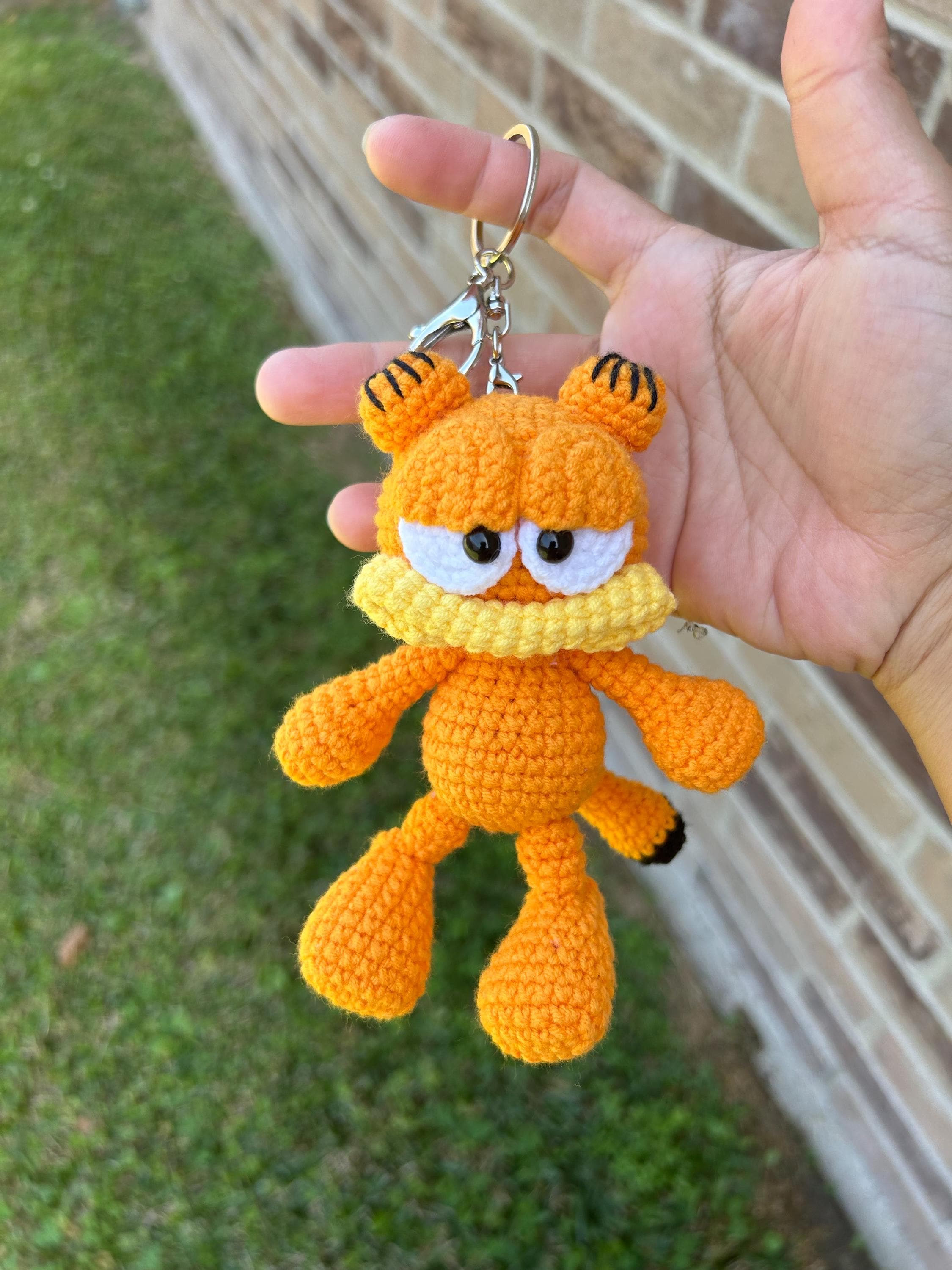 Crochet Garfield Cat With Keychain - Etsy