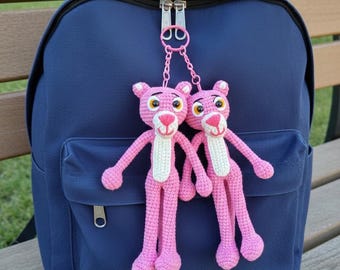 Crochet Pink Panther Keychain