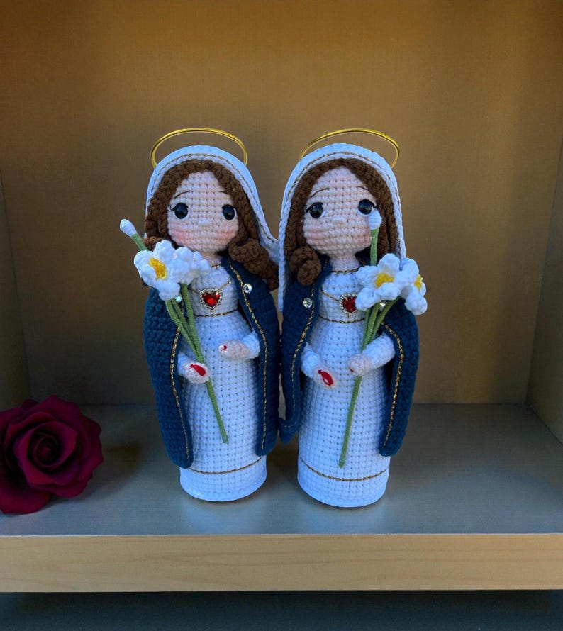 Crocheted Our Lady of Guadalupe Rosary Hanging image 9