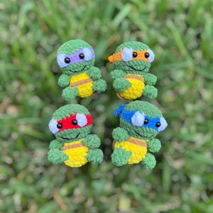 Crochet Ninja turtles , Crochet Turtle Car Mirror Hanging Accessory, Handmade Gift