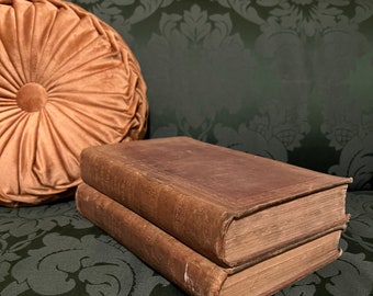 Antique Hardcover book set The History of Spanish Literature by George Ticknor Volumes 1 and 2 1849 book set