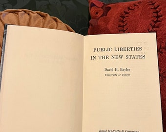 First Edition Navy Hardcover Political Power and Human Rights book: Public Liberties in the New States by David H. Bayley