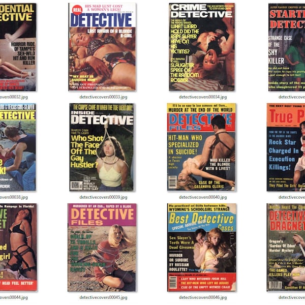 Colección de más de 4000 escaneos de portadas de revistas de detectives de los años 50 a 80.