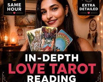 In-Depth Love Tarot Reading: Same Hour Guidance, Oracle Message (Written/Voice)