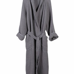 High quality unisex 100% linen bathrobe Shadow grey