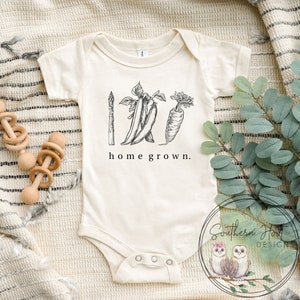 Home Grown Onesie®, Cute Baby Onesie®, Crops Shirt, Baby Shower Gift, Baby Gift, Natural Bodysuit, Naturalist, Minimalist, Trendy