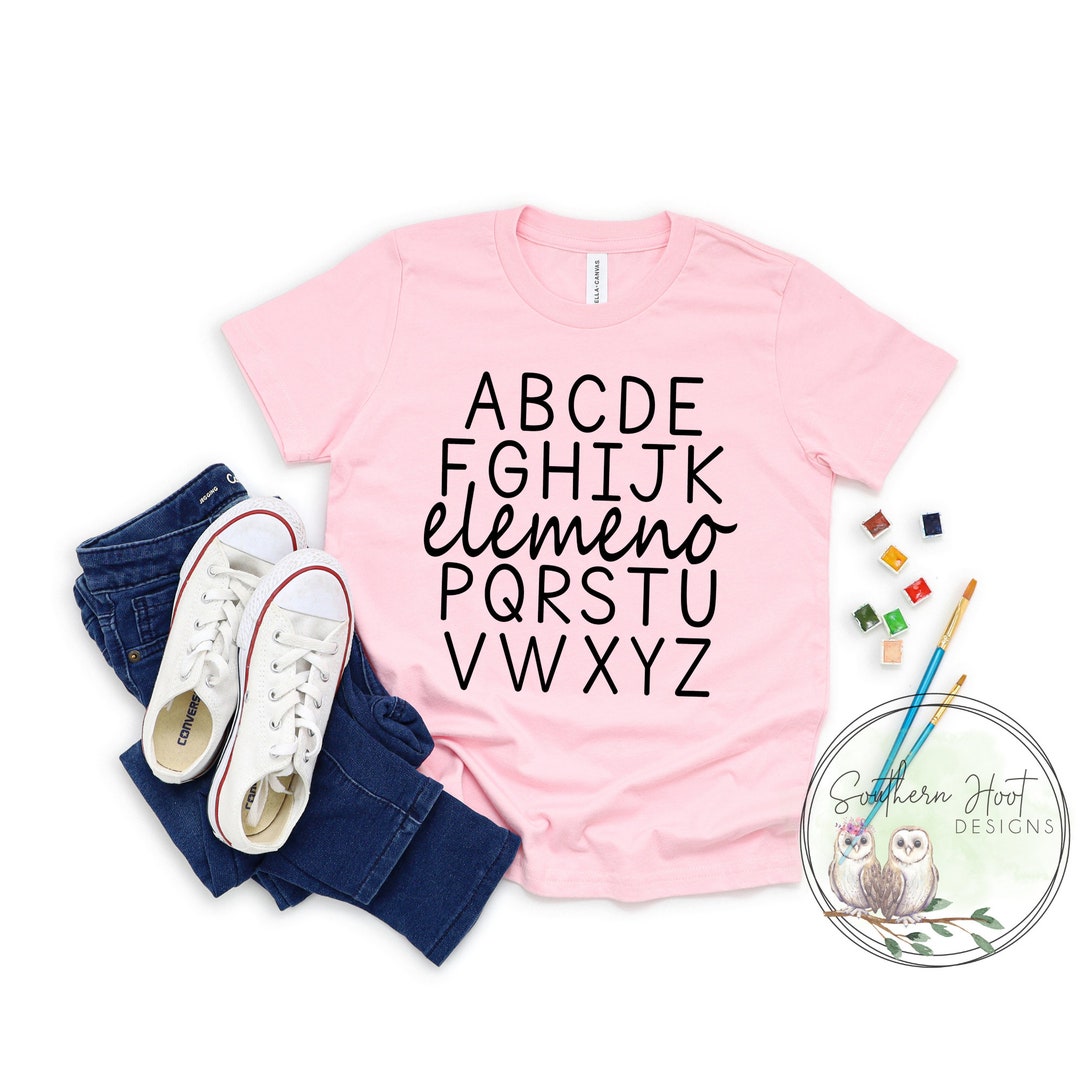 Alphabet Shirt School Shirt Little Girl Shirt Pink Shirt Etsy