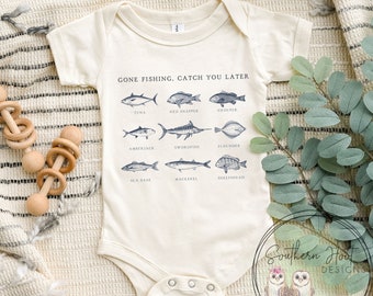 Saltwater Fish Variety Onesie®, Saltwater Shirt, Fishing Onesie®, Flounder Shirt, Biggest Catch Shirt, Gone Fishin' Shirt, Daddys Boy