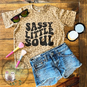 Sassy Little Soul Shirt, Mini Me Shirt, Girl Shirt, Brown Leopard Shirt, Full Of Sass Shirt, Girls Shirt, Leopard Tee, Trendy Shirt, Fashion