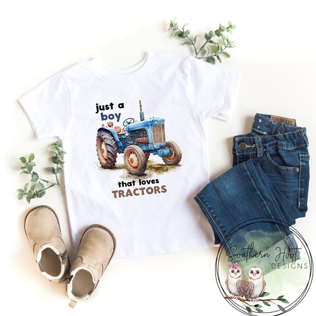 Just a Boy Who Loves Tractors Onesie® Farm Onesie® Boy Etsy