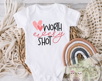 Worth Every Shot Onesie®, IVF Baby, Faith and Science Onesie®, Little Blessing, Answered Prayers Onesie®, Pregnancy Announcement, Bodysuit