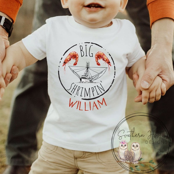 Big Shrimpin' Shirt, Saltwater Shirt, Fishing Onesie®, Personalized Shirt, Biggest Catch Shirt, Gone Fishin' Shirt, Daddys Boy