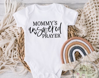 Mommy's And Daddy's Answered Prayer Toddler Baby Cotton Bodysuit One Piece 