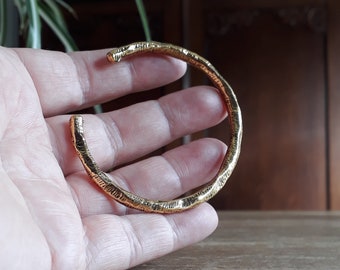 OFFER 50%: Hammered bracelet gold color