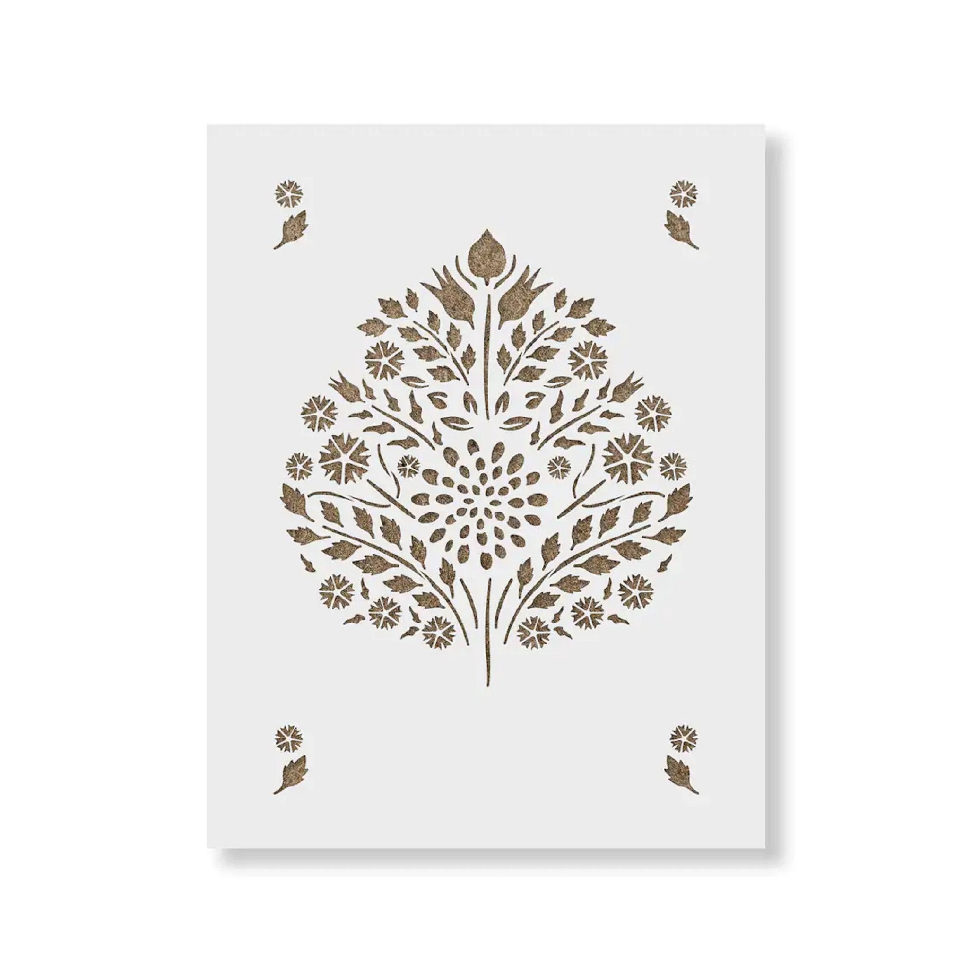 Large Size Leaf Damask Pattern Wall Stencil for Paintinghome Etsy