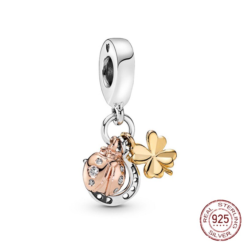 Rose Gold Pink Daisy Charms Fit Original Charms Bracelet Beads Etsy