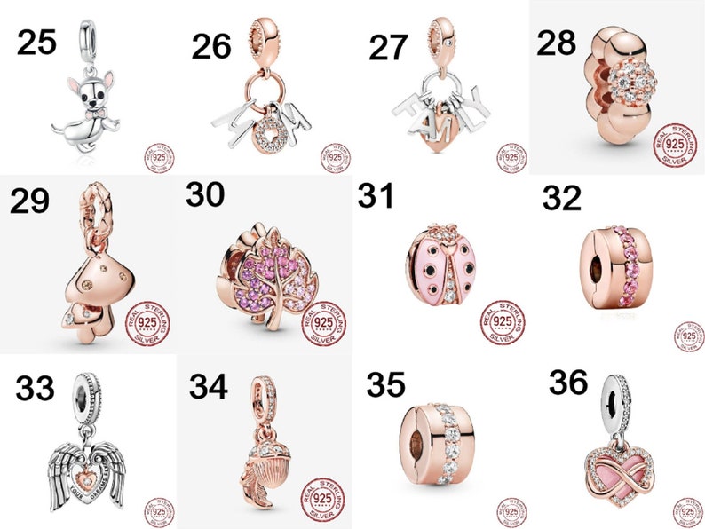 Rose Gold Pink Daisy Charms Fit Original Charms Bracelet Beads Etsy