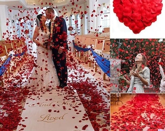 100x Heart Shape Petals Artificial Rose Wedding Confetti 