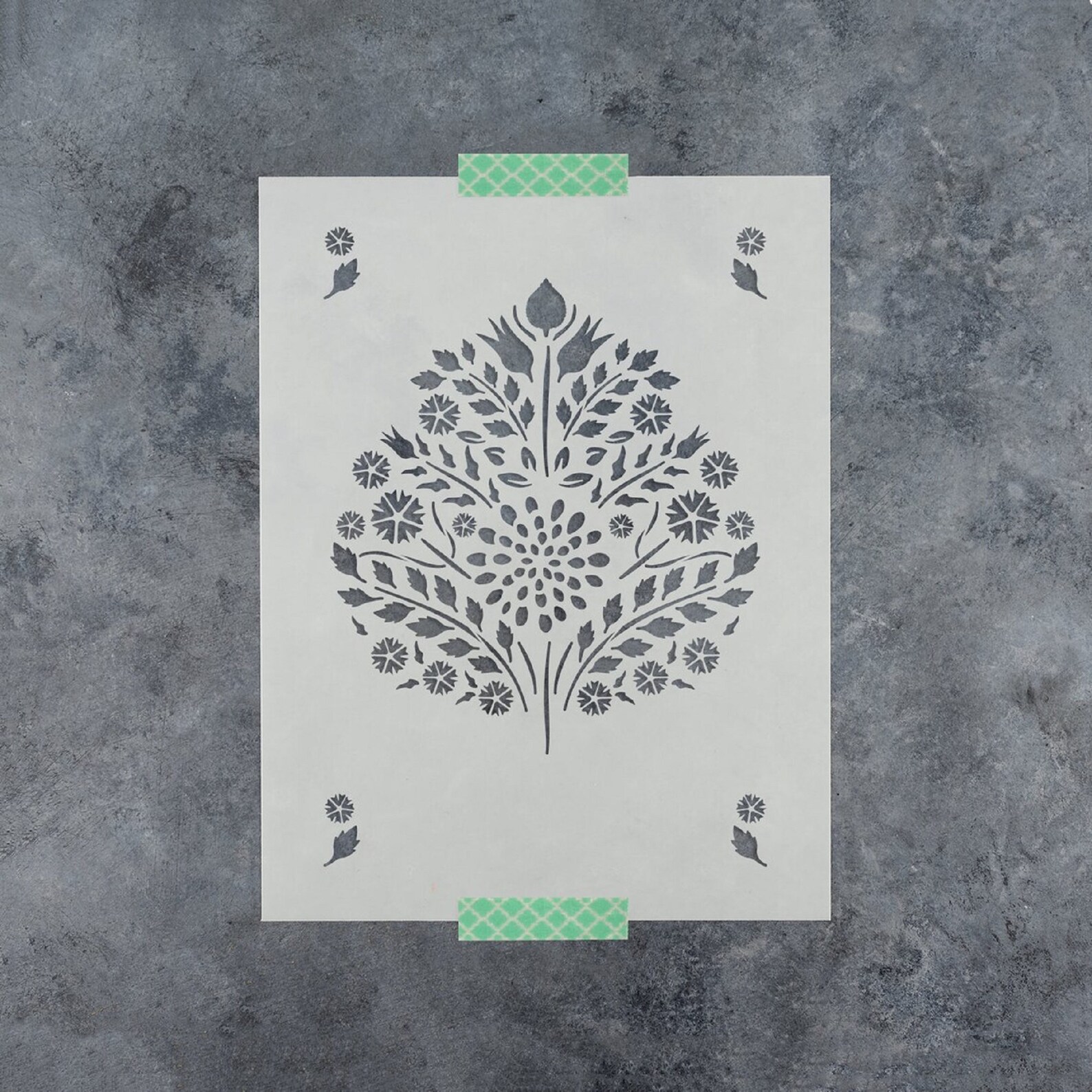 Large Size Leaf Damask Pattern Wall Stencil for Paintinghome Etsy