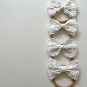 White lace bow clips | headbands