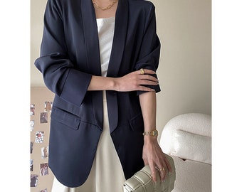 Blazers décontractés pour femmes | tenue d’affaires décontractée | blazer léger ample surdimensionné | costume classique | costume de bureau | | de costume élégant | minimaliste Jaze