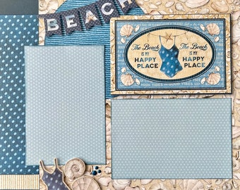 Beach Vibes 12x12 Scrapbook Page Layout Kit - Etsy