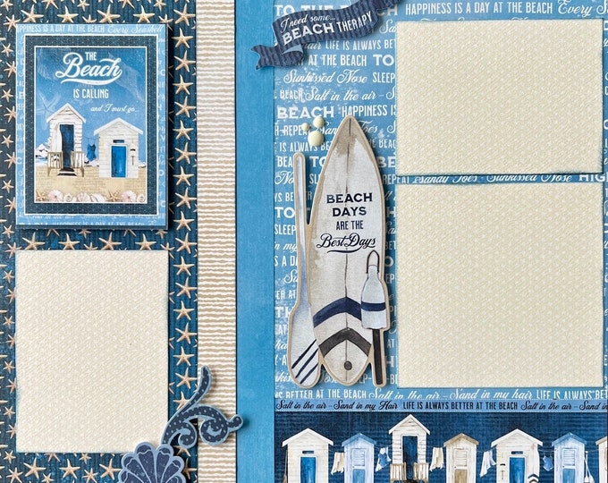 The Beach is Calling 12x12 Preassembled Scrapbook Page Sample - Etsy