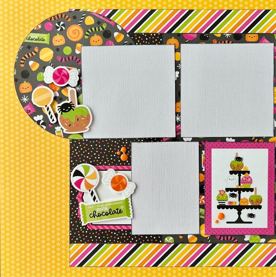 Sweet Treats 12x12 Scrapbook Layout 2 Page Kit Halloween - Etsy