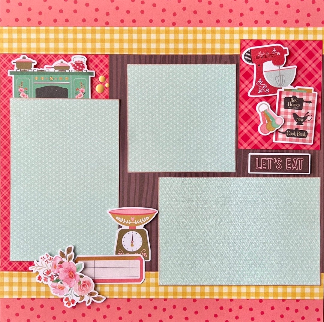 What’s Cookin 12x12 Scrapbook Page Layout Kit - Etsy