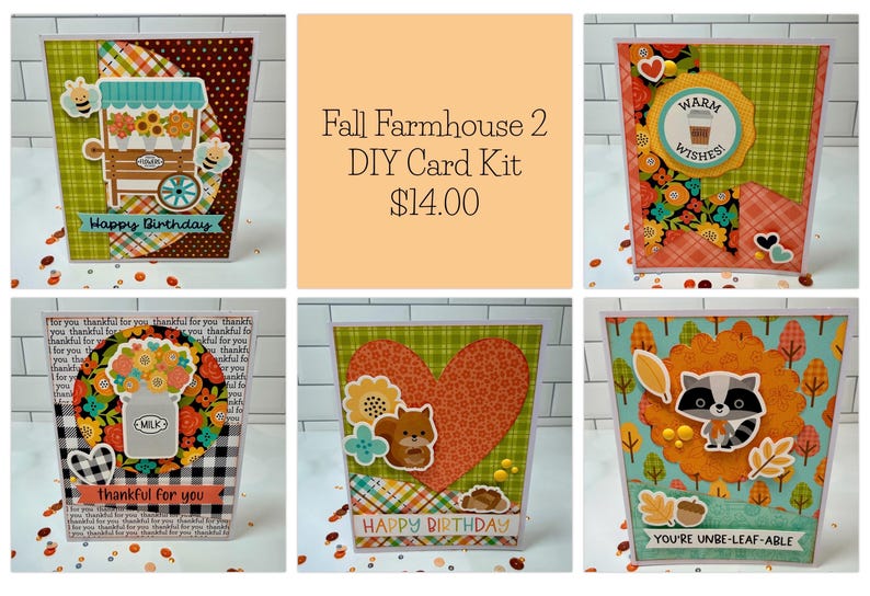 Fall Farmhouse 2 DIY Greeting Card Kit - Etsy