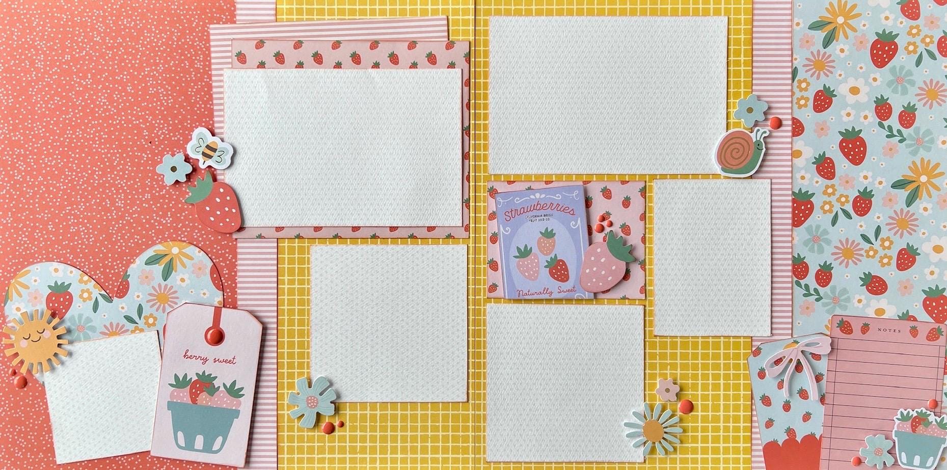 Berry Sweet 12x12 Scrapbook Layout Page Kit - Etsy
