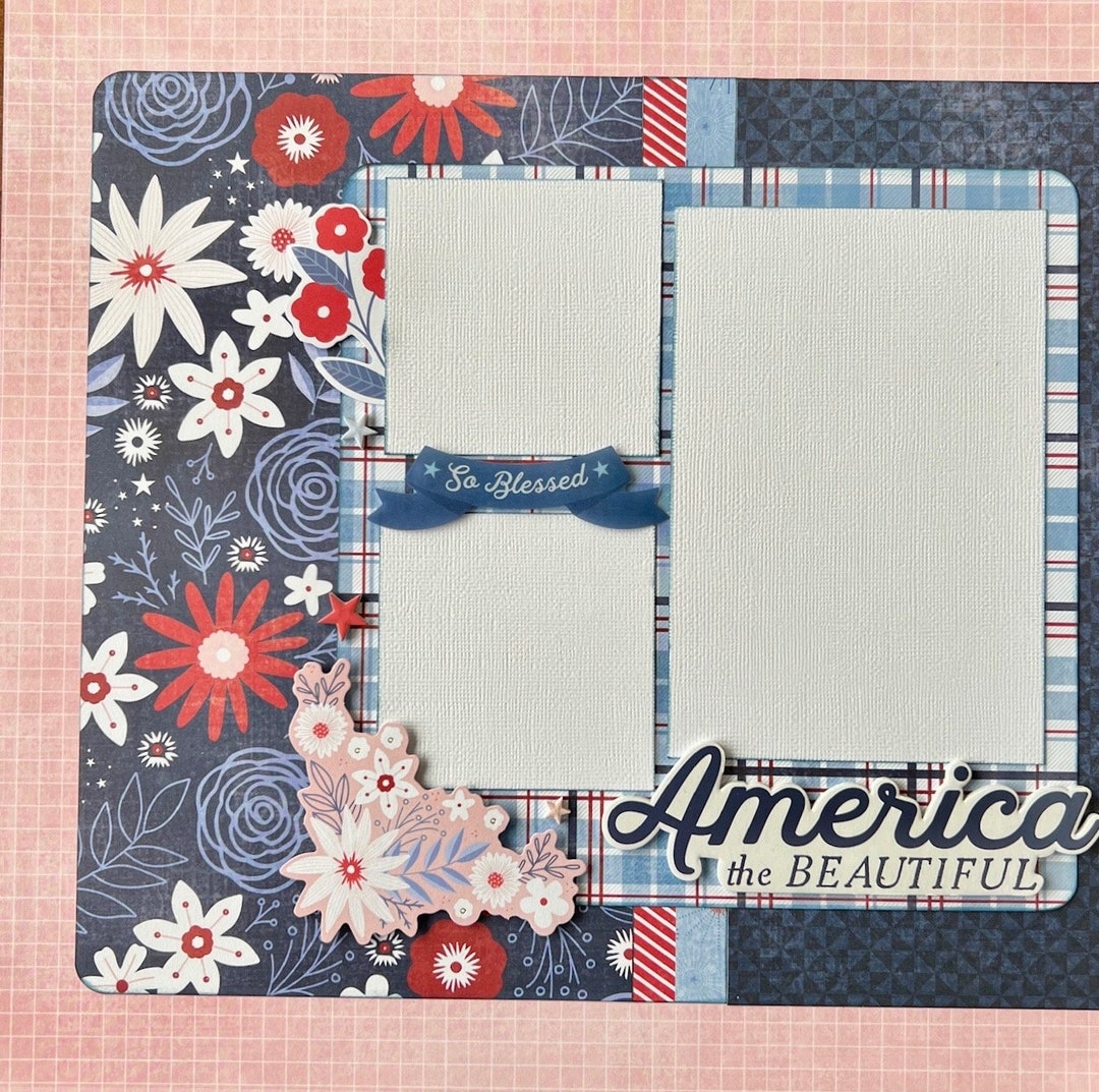 America the Beautiful 12x12 Scrapbook Page Layout Kit - Etsy