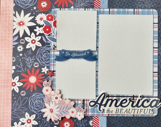 America the Beautiful 12x12 Scrapbook Page Layout Kit - Etsy