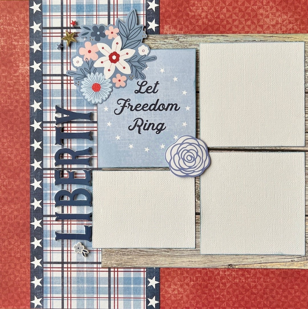 Sweet Land of Liberty 12x12 Scrapbook Page Layout Kit - Etsy