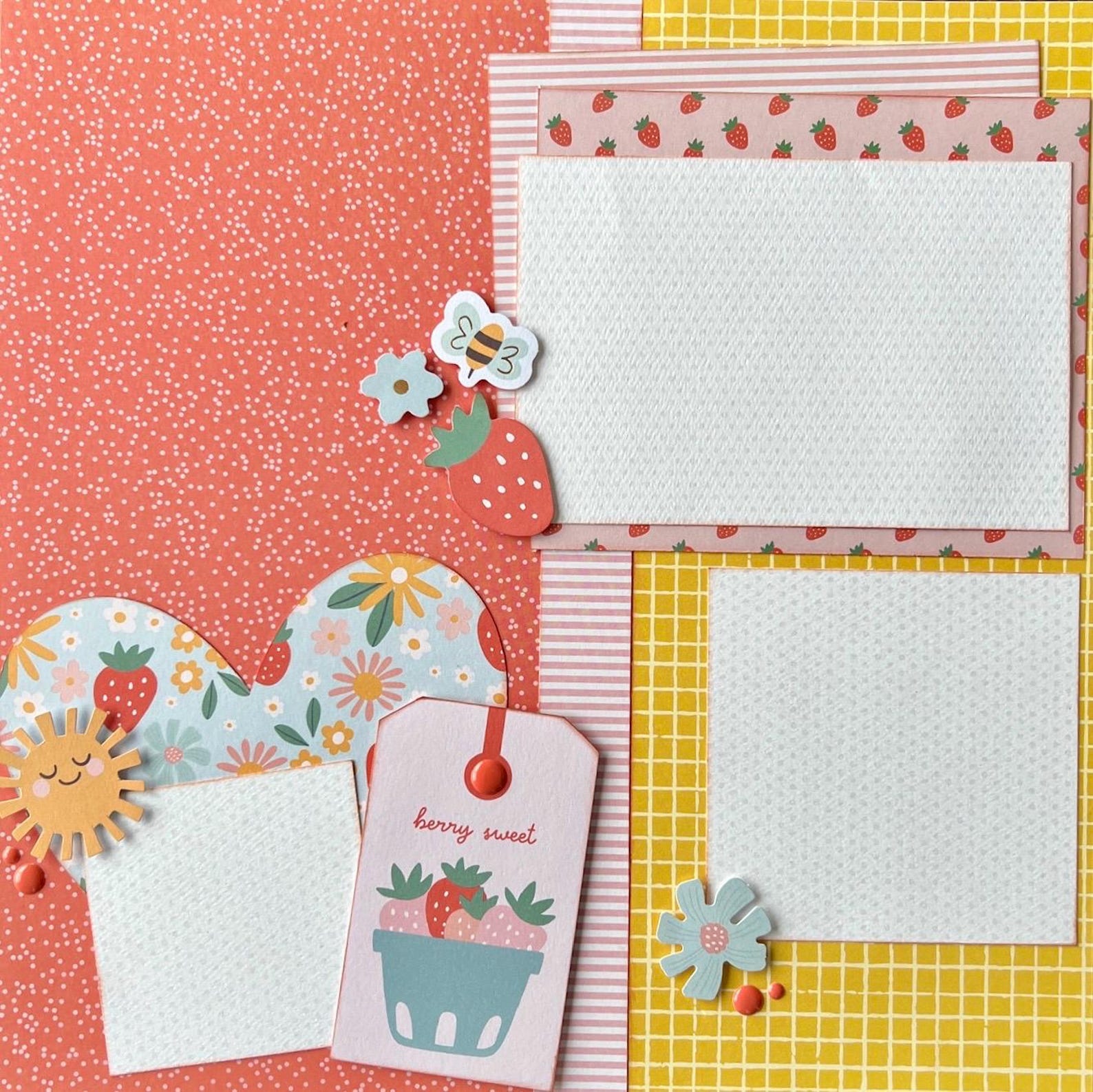 Berry Sweet 12x12 Scrapbook Layout Page Kit - Etsy