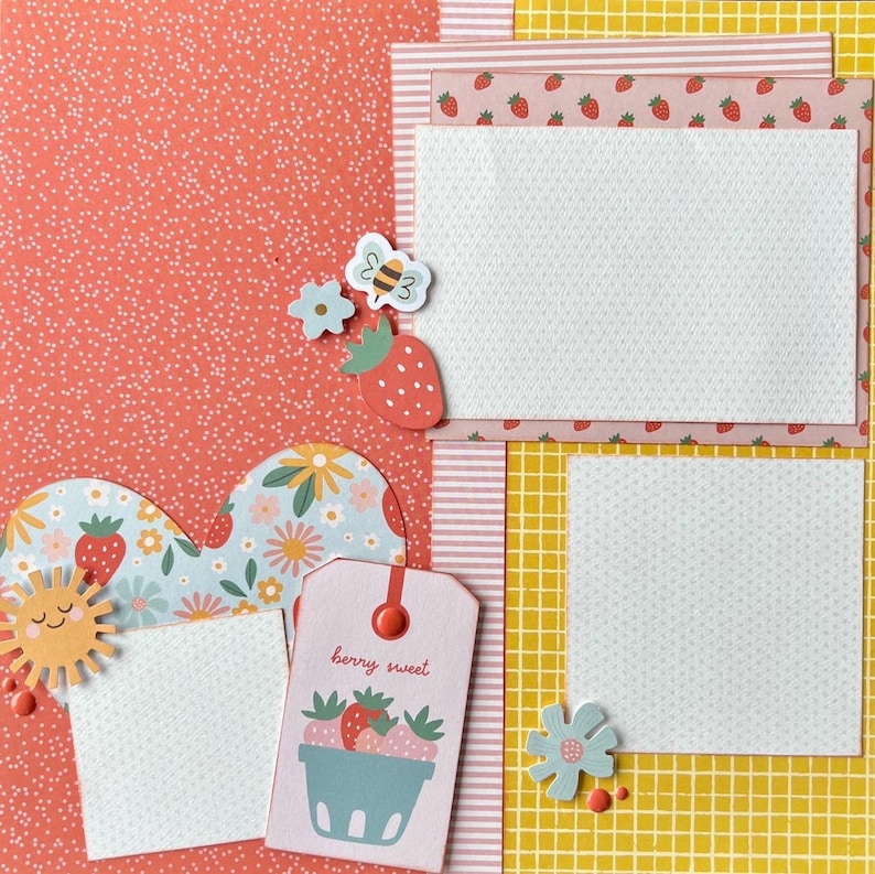 Berry Sweet 12x12 Scrapbook Layout Page Kit - Etsy