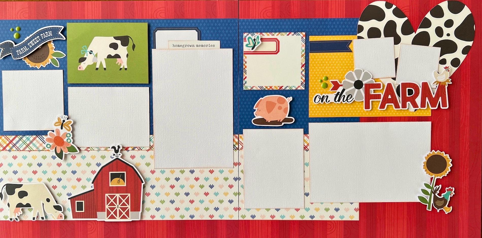 On the Farm 12x12 Scrapbook Page Layout Kit - Etsy