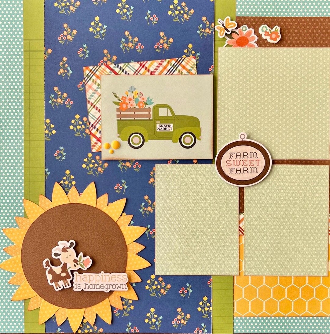 Happiness is Homegrown 12x12 Scrapbook Page Layout Kit - Etsy