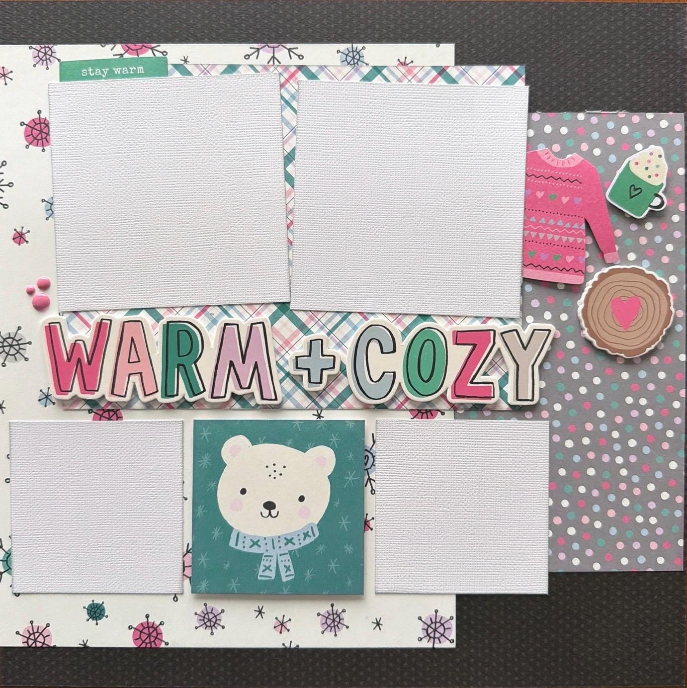 Warm + Cozy 12x12 Scrapbook Layout Page Kit - Etsy
