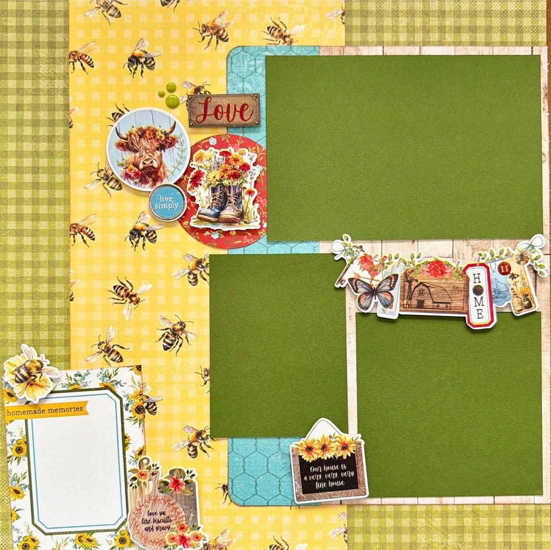Cherish (farm) 12x12 Scrapbook Page Layout Kit - Etsy