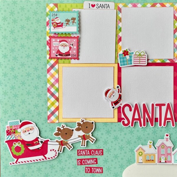 Santa 12x12 Scrapbook Layout Page Kit Christmas