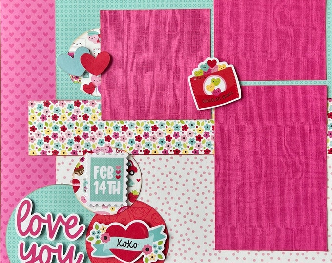 Love You 12x12 Scrapbook Layout Page Kit - Etsy