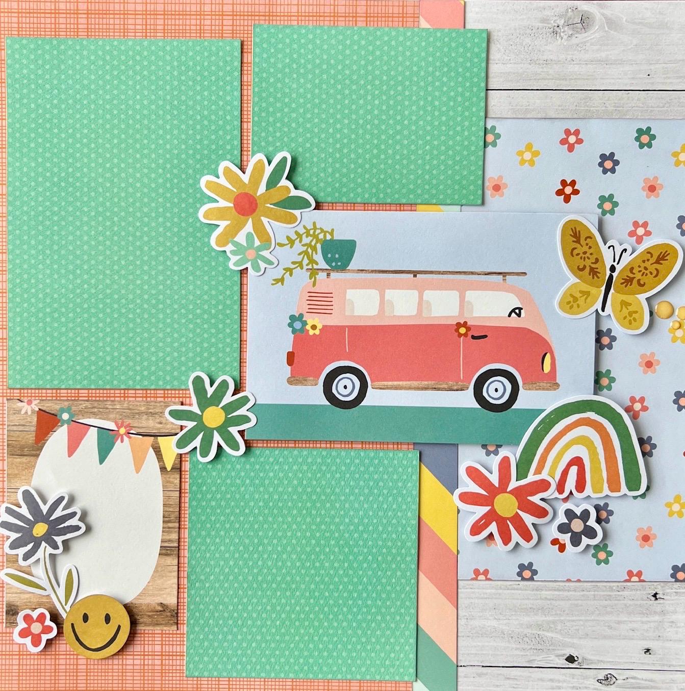 Be Happy 12x12 Scrapbook Page Layout Kit - Etsy