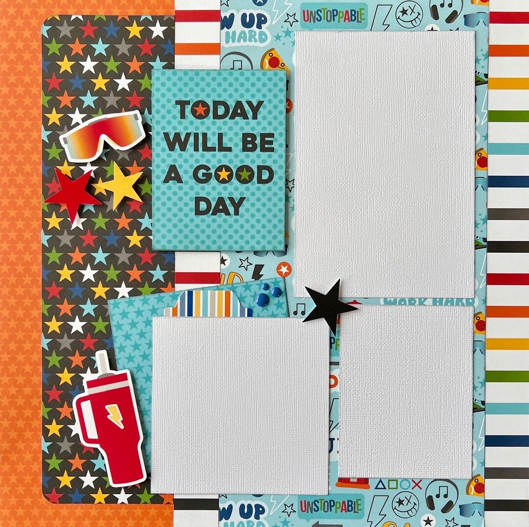 Unstoppable 12x12 Scrapbook Layout Page Kit - Etsy