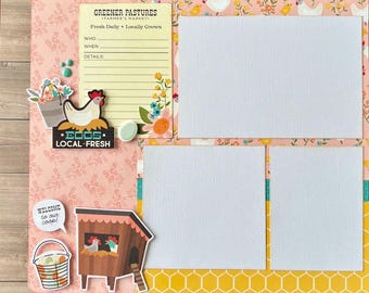 Farm Fresh 12x12 Scrapbook Page Layout Kit Fall Farm Harvest - Etsy